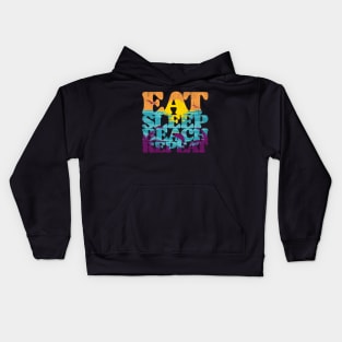 Eat Sleep Beach Repeat retro sunset paradise Kids Hoodie